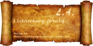 Lichtenberg Arnold névjegykártya